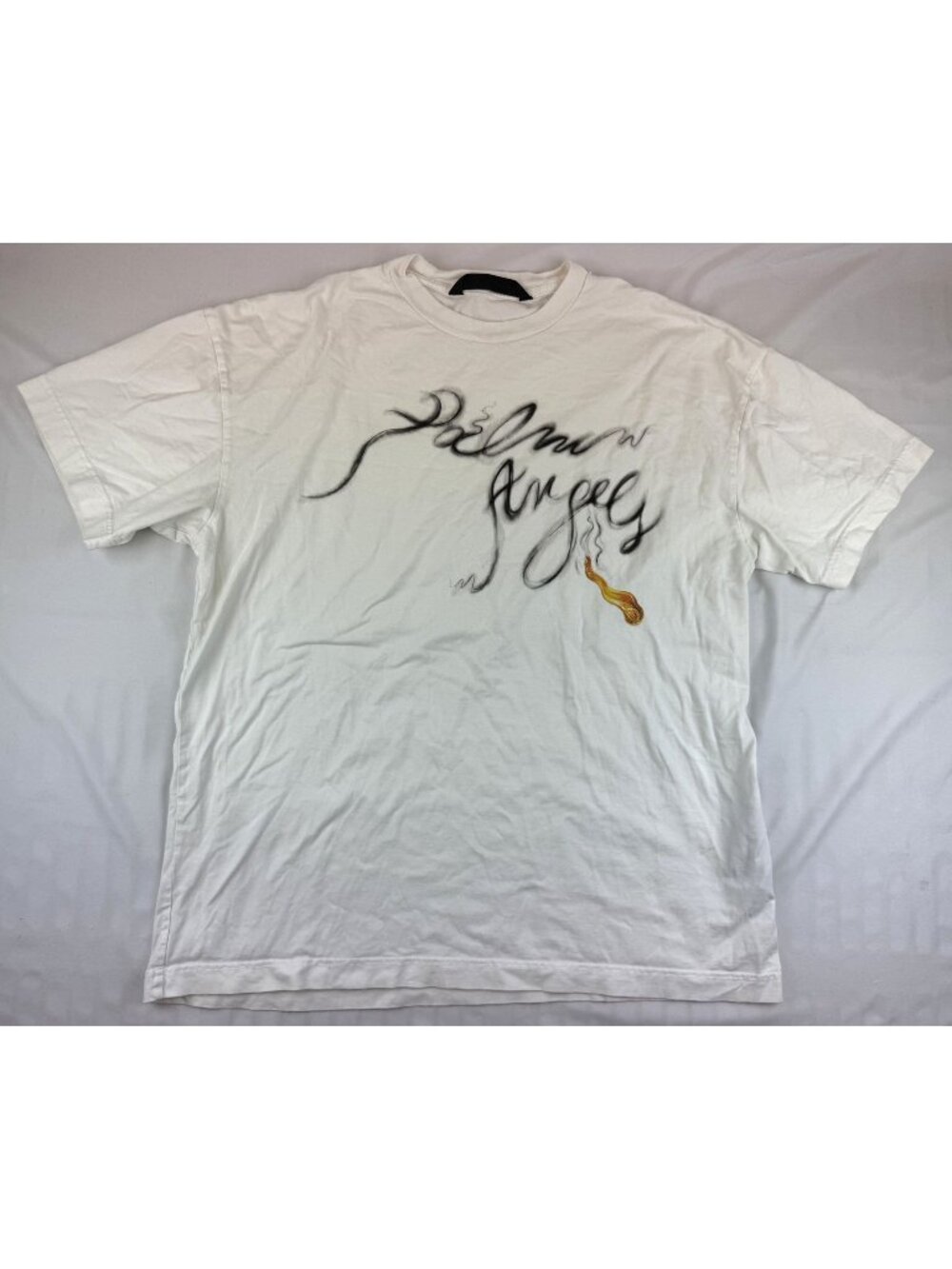 Palm Angels Foggy Logo White T-Shirt Graphic Tee Size XL